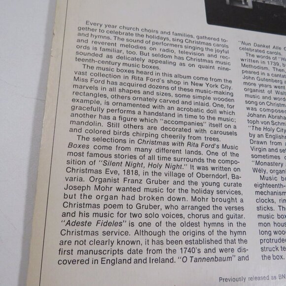 Christmas With Rita Ford’s Music Boxes (1) LP Vinyl Record - Picture 6 of 14